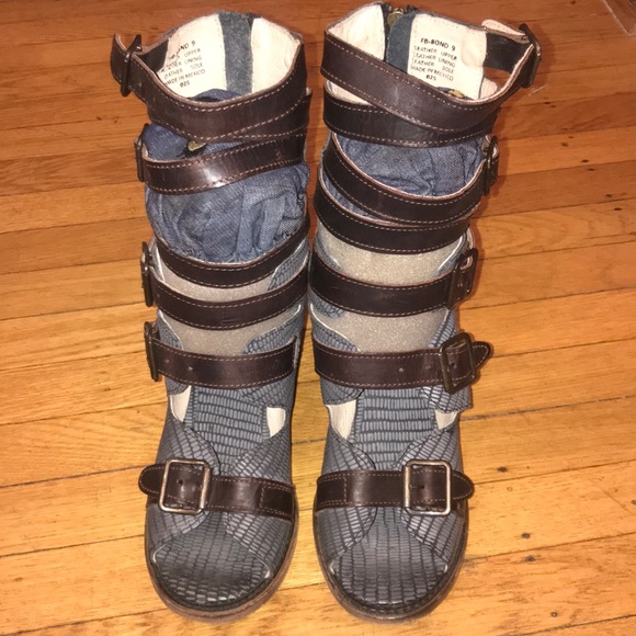 Extremely Rare Freebird Blue Snakeskin Bond Sandal - Picture 2 of 8